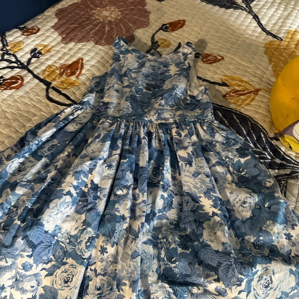 Polo by Ralph Lauren Blue and White Floral Kids Dress